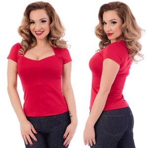 Rock Steady Sophia Top in Red